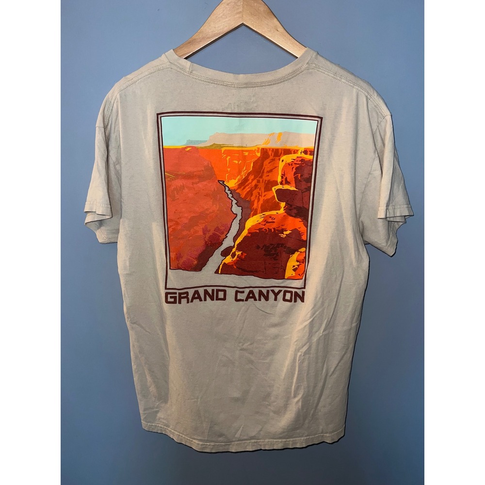 Bowery Supply Co Grand Canyon National Park Graphic T-Shirt Tan Mens Large L
